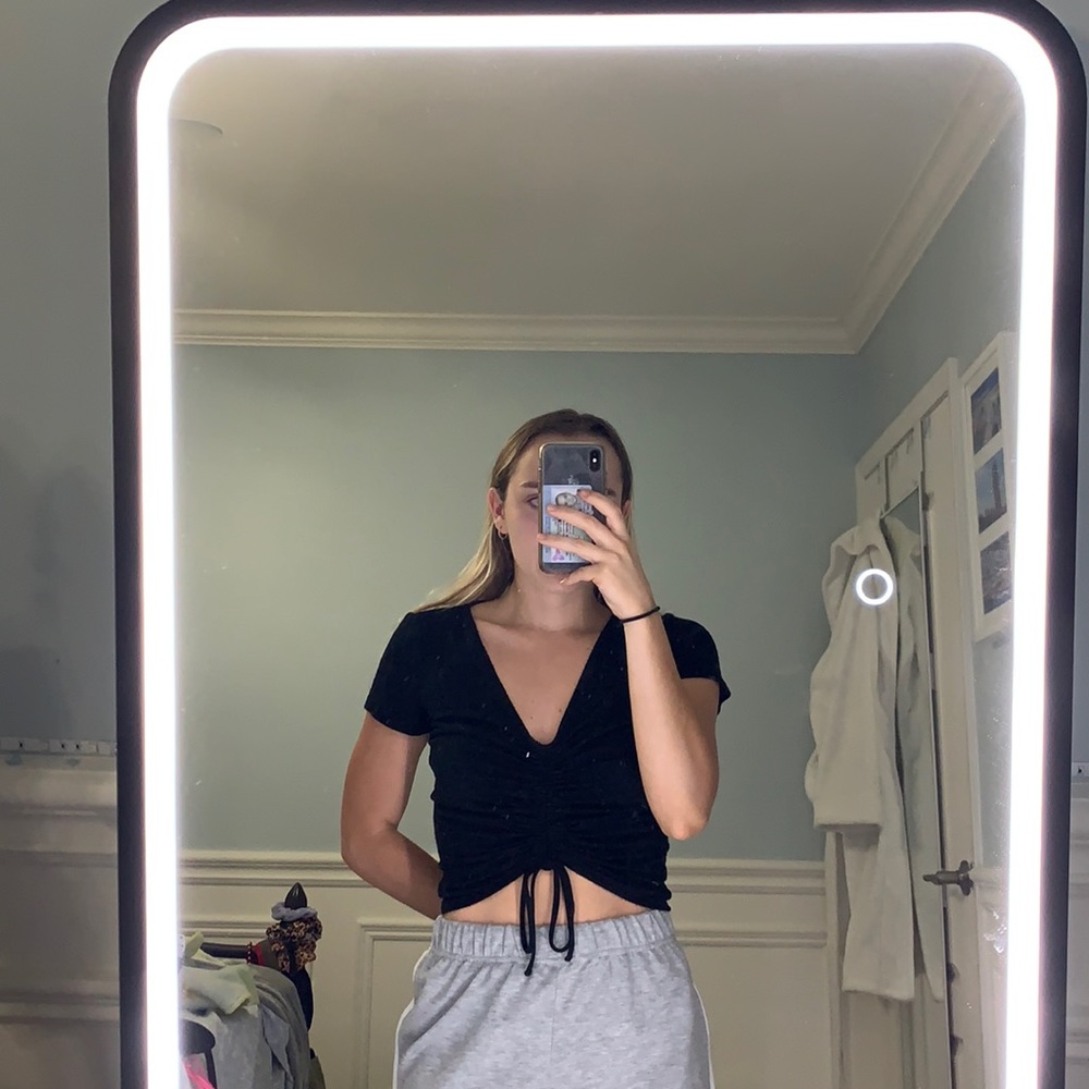 Dynamite black ruched tshirt